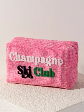 Shiraleah "Champagne Ski Club" Zip Pouch, Pink