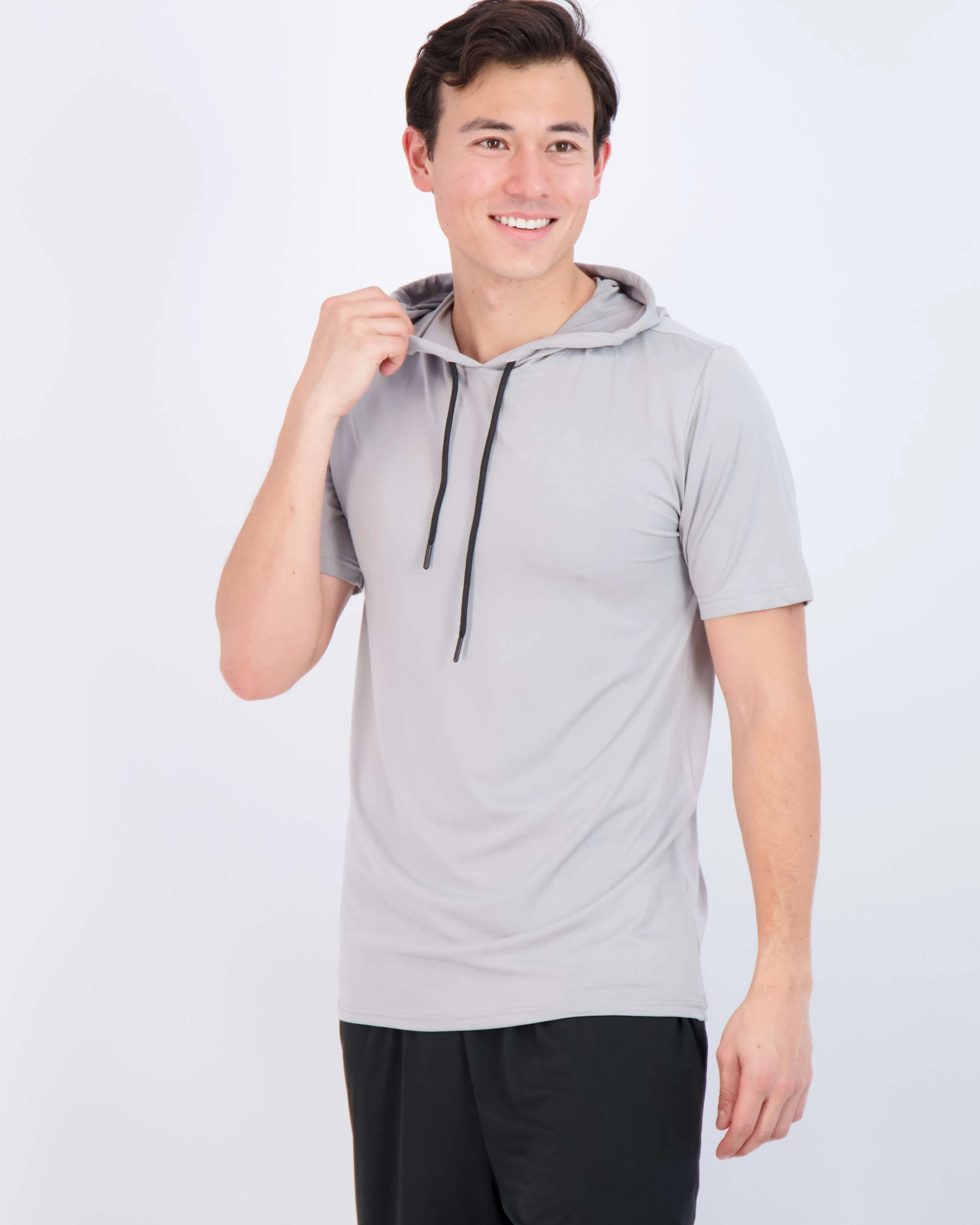 3 Pack: Mens Dry Fit Short Sleeve Active Hoodie Pullover (Available In Big & Tall)