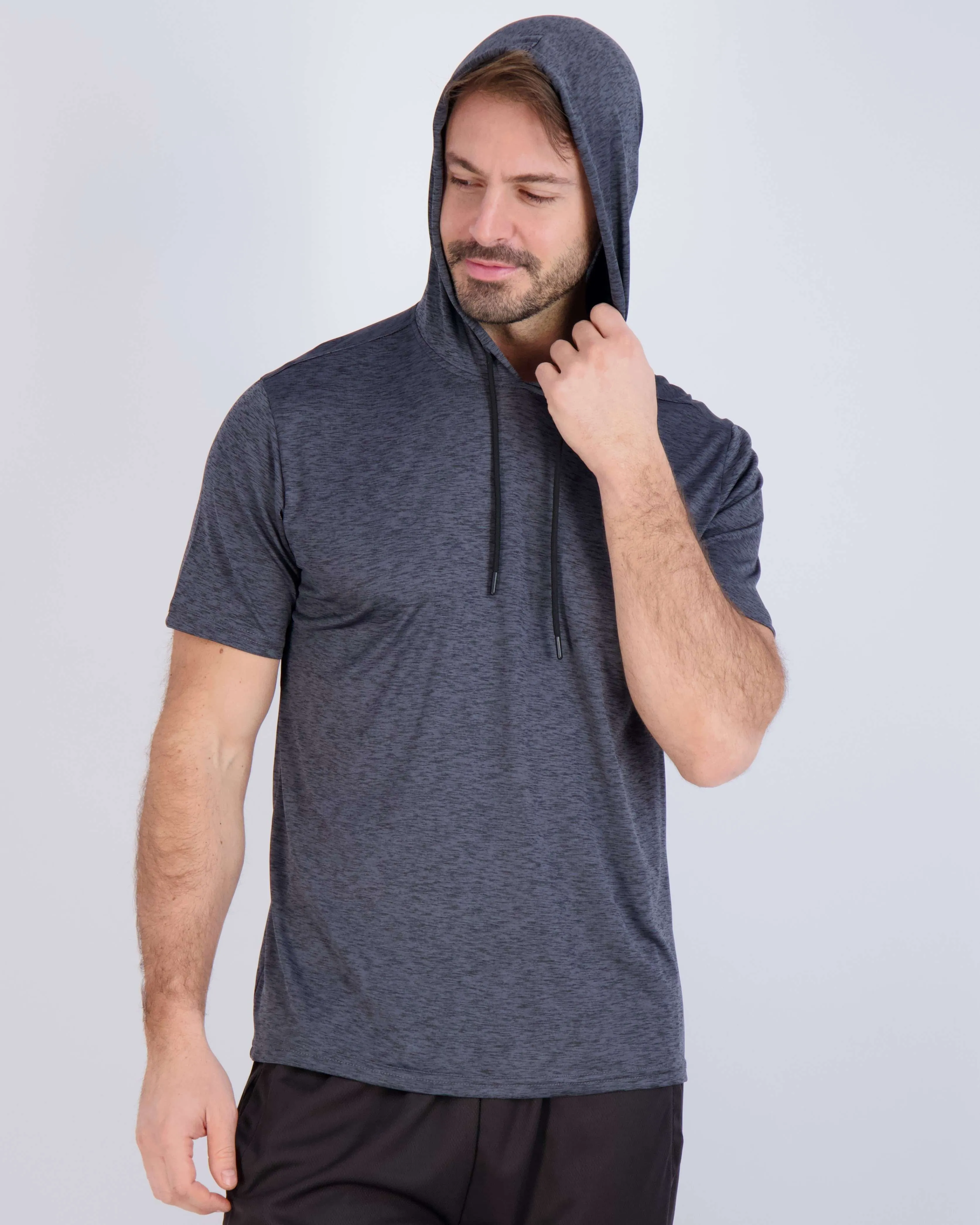 3 Pack: Mens Dry Fit Short Sleeve Active Hoodie Pullover (Available In Big & Tall)