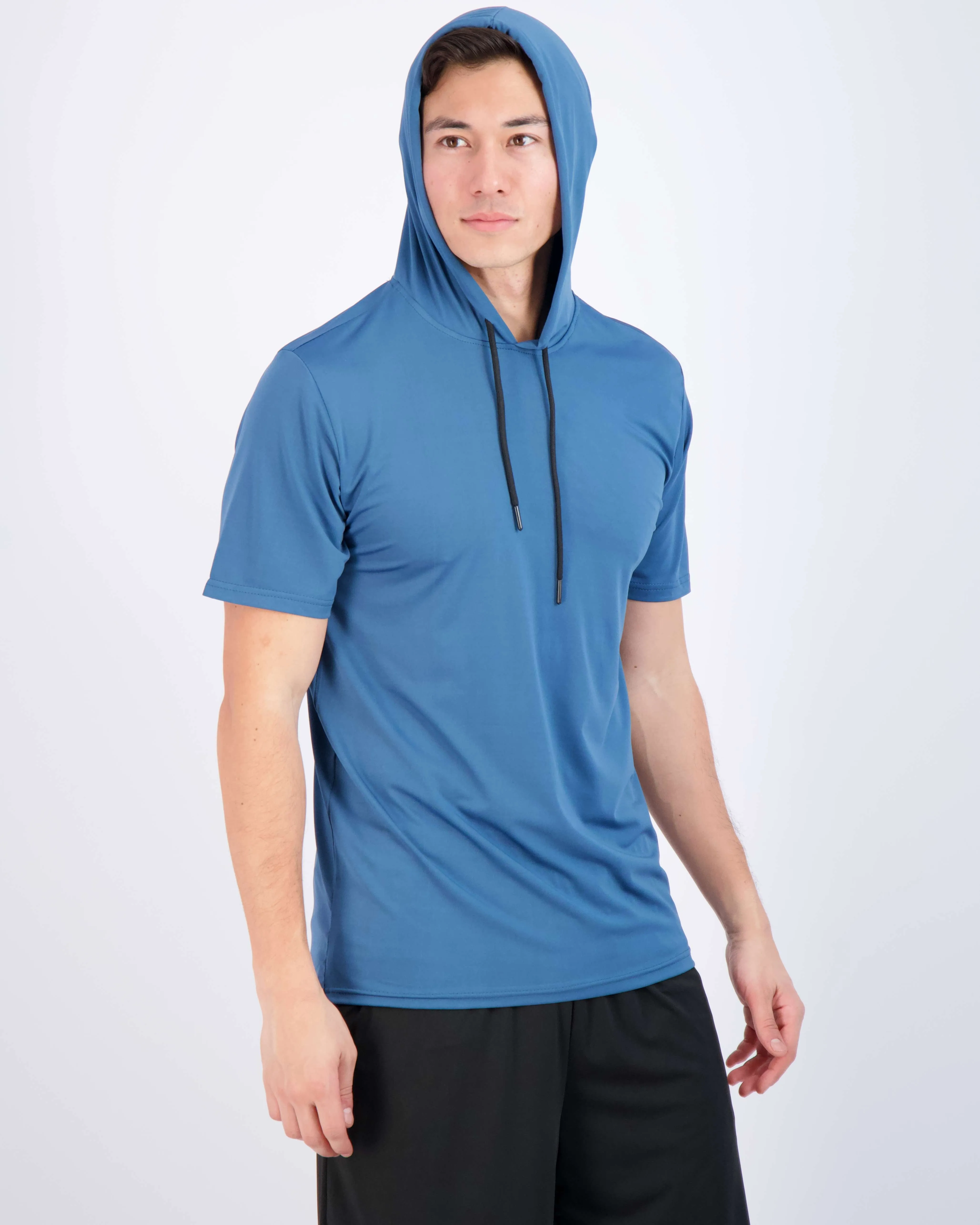 3 Pack: Mens Dry Fit Short Sleeve Active Hoodie Pullover (Available In Big & Tall)