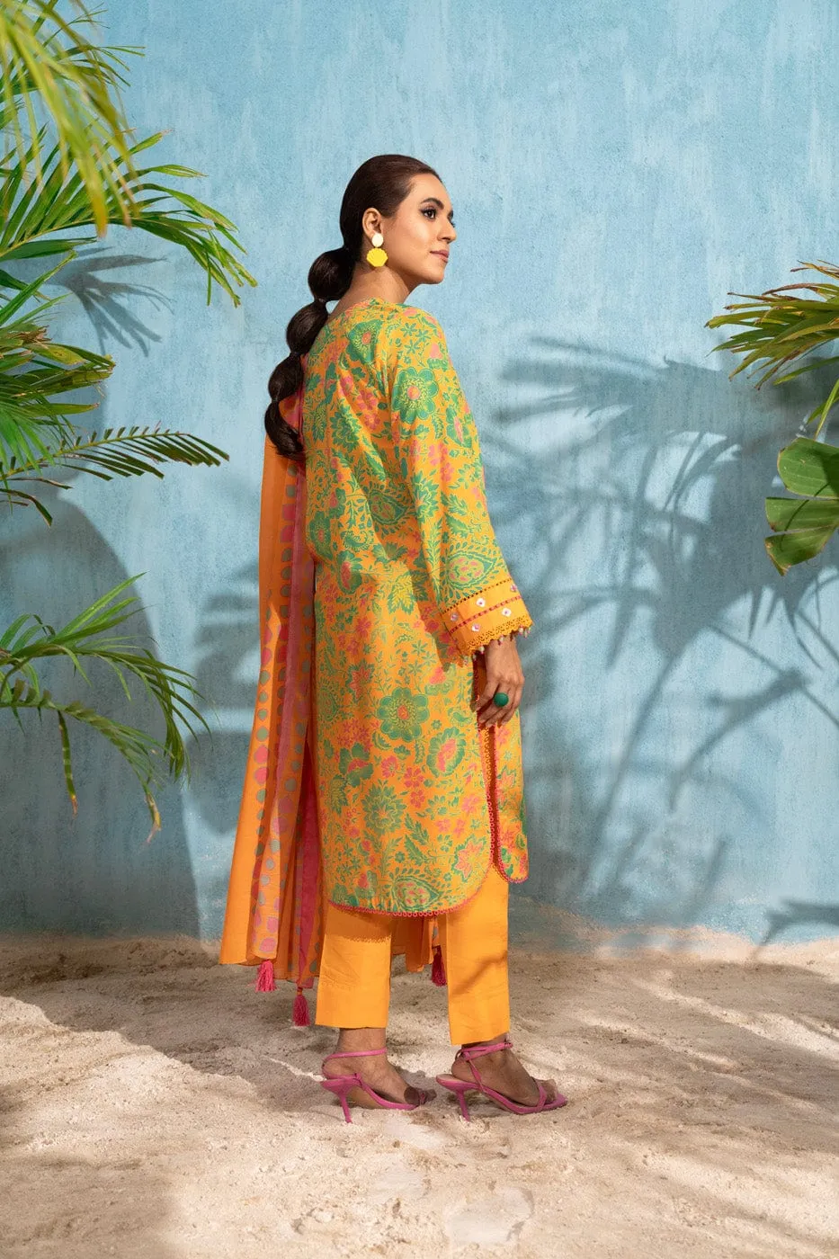 3 Pc Printed Poly Viscose Suit With Poly Viscose Dupatta