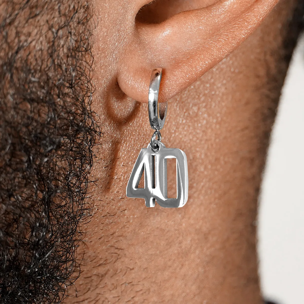 40 Number Earring - Stainless Steel