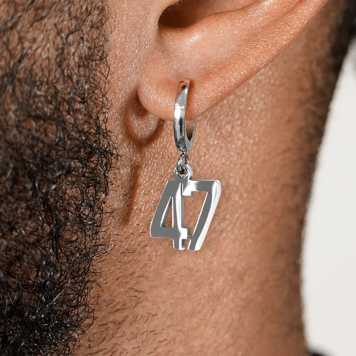 47 Number Earring - Stainless Steel