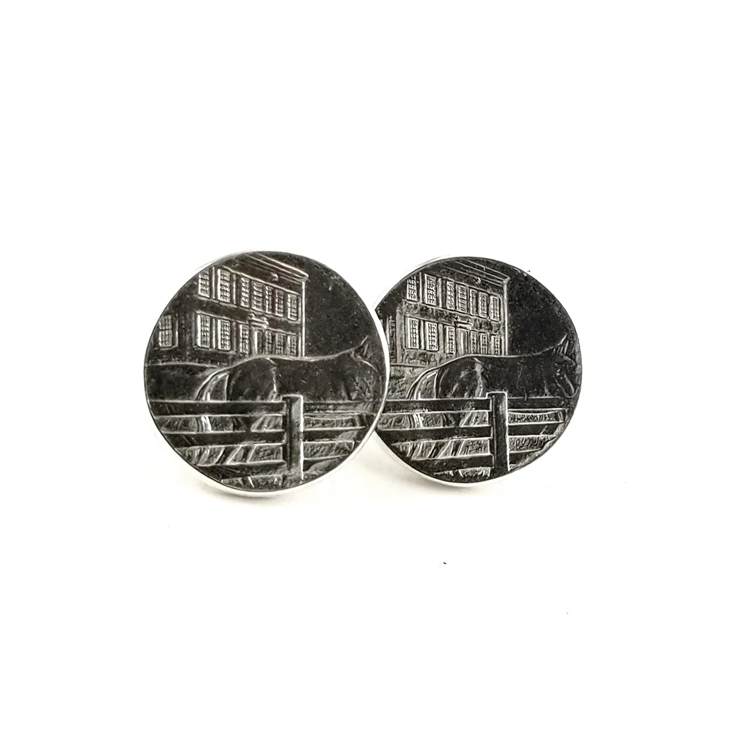 90% Silver State Quarter Punch Out Stud Earrings