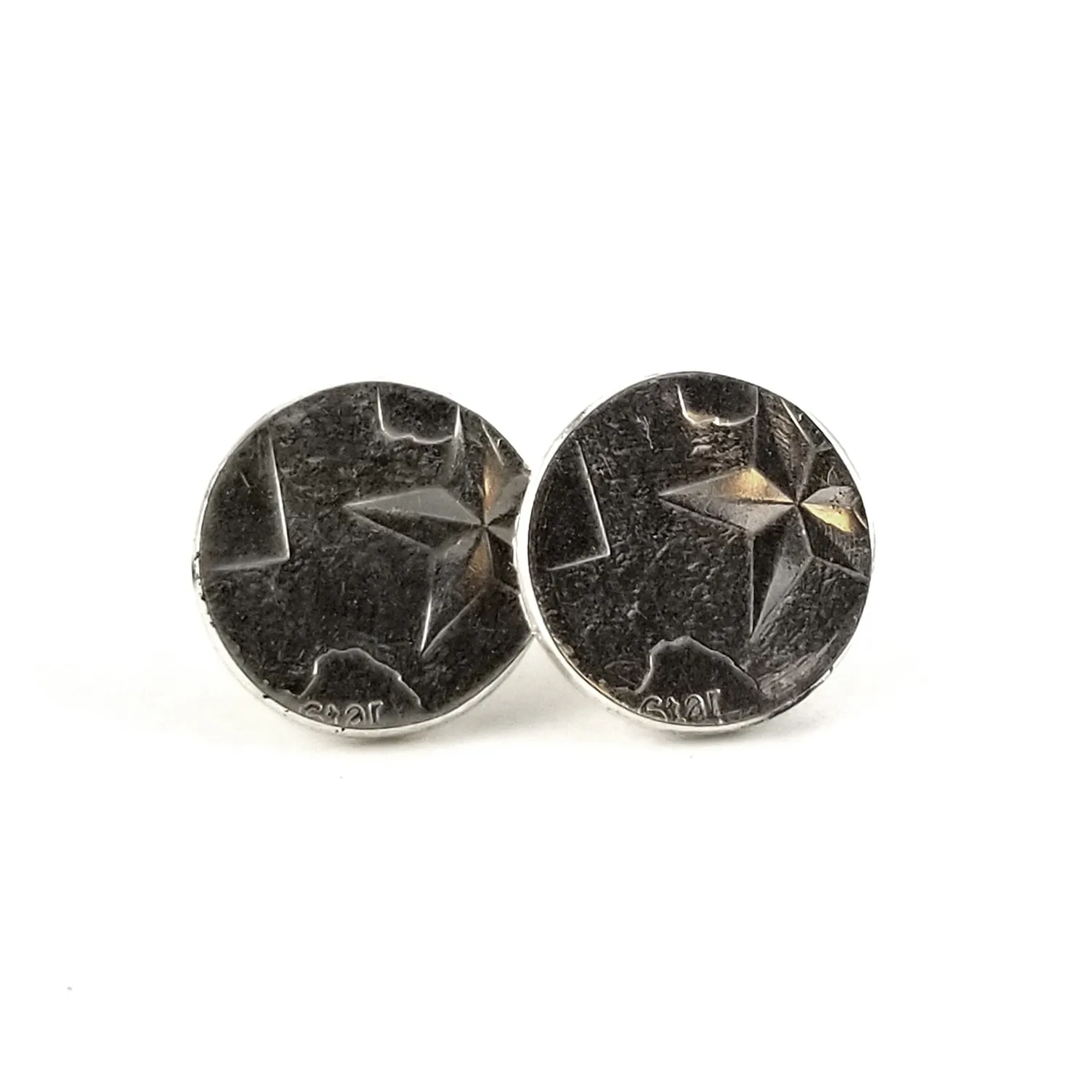 90% Silver State Quarter Punch Out Stud Earrings