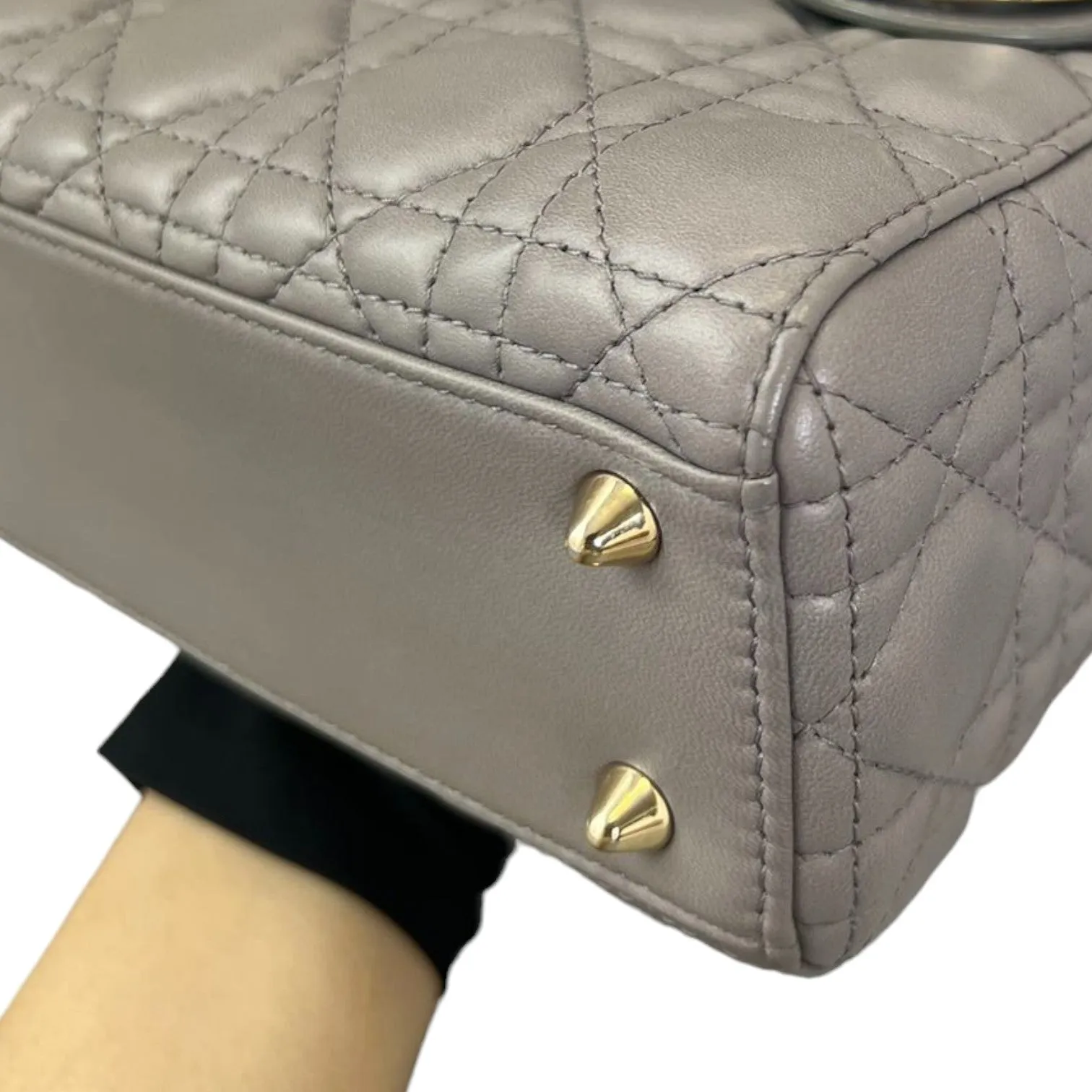 ABCDior Lady Dior Small Lambskin Grey GHW