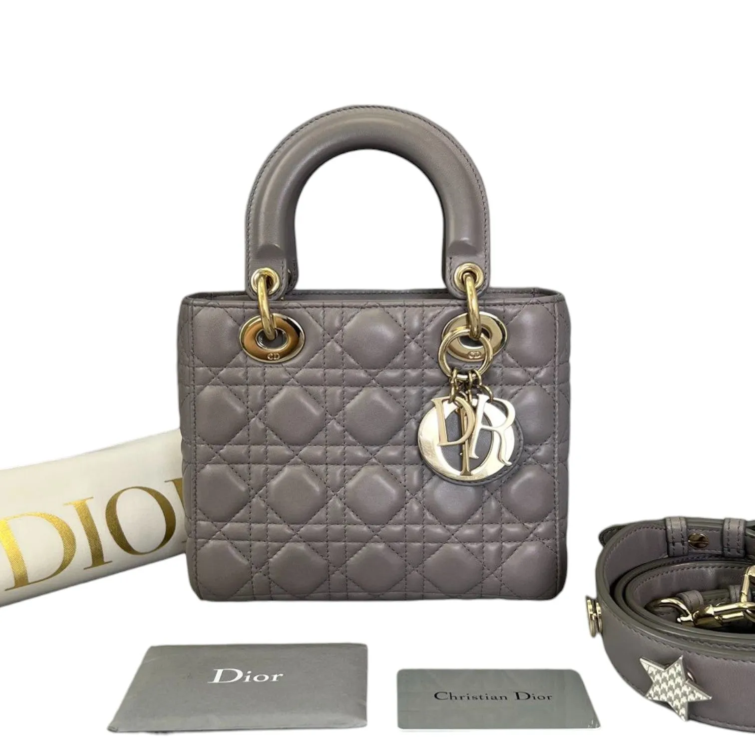 ABCDior Lady Dior Small Lambskin Grey GHW