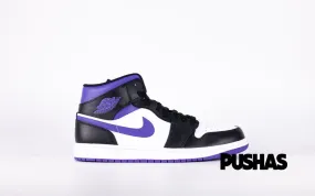 Air Jordan 1 Mid 'White Black Purple' (2022)