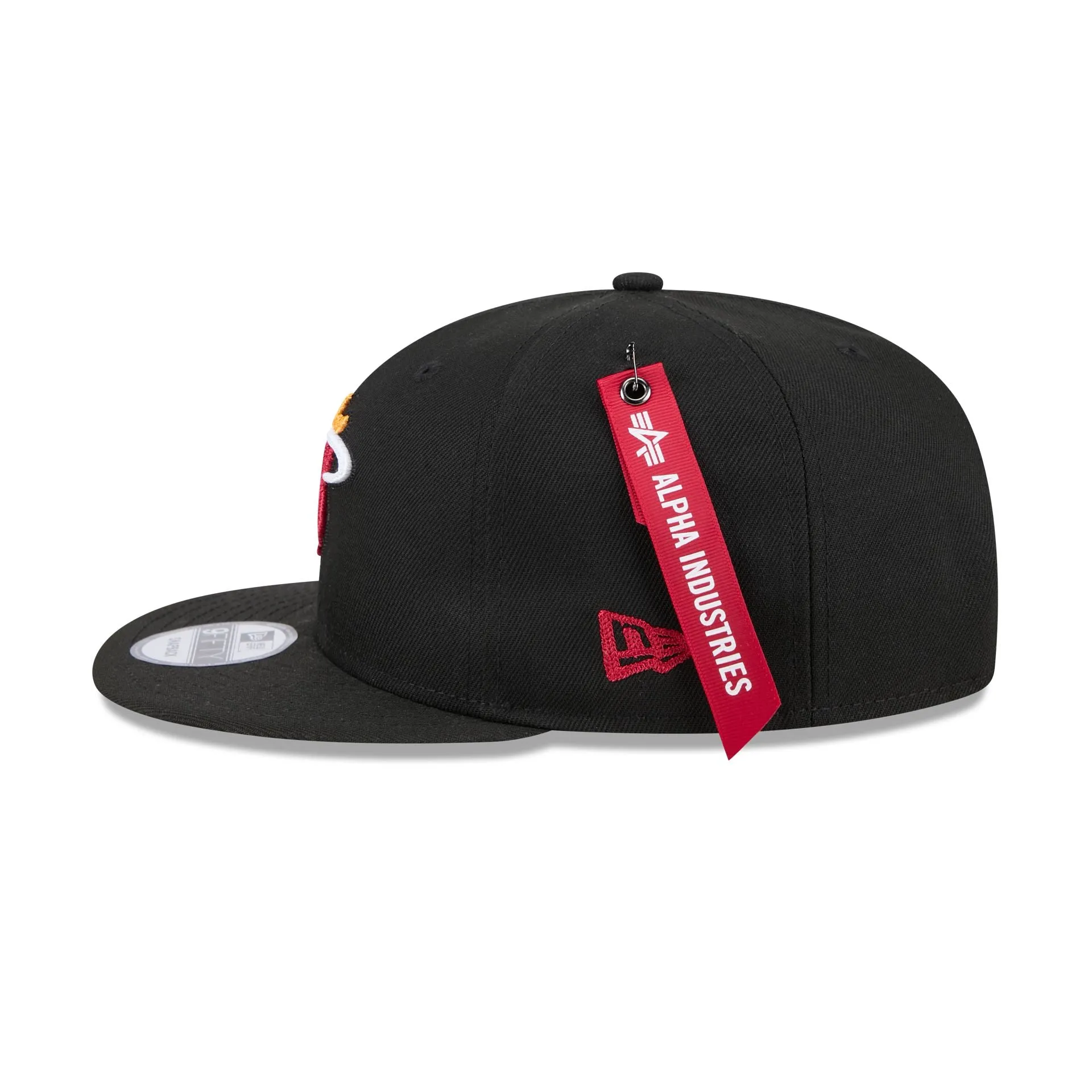 Alpha Industries x Miami Heat Black 9FIFTY Snapback Hat