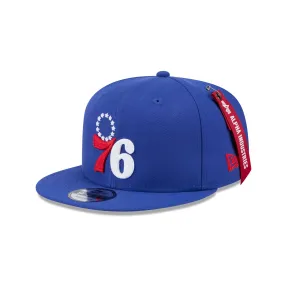 Alpha Industries x Philadelphia 76ers Blue 9FIFTY Snapback Hat