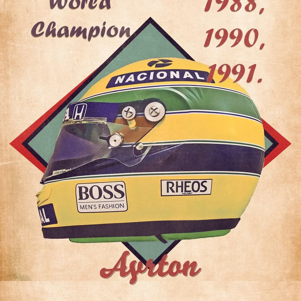 Ayrton Senna 1988 Helmet - Abraham Szomor