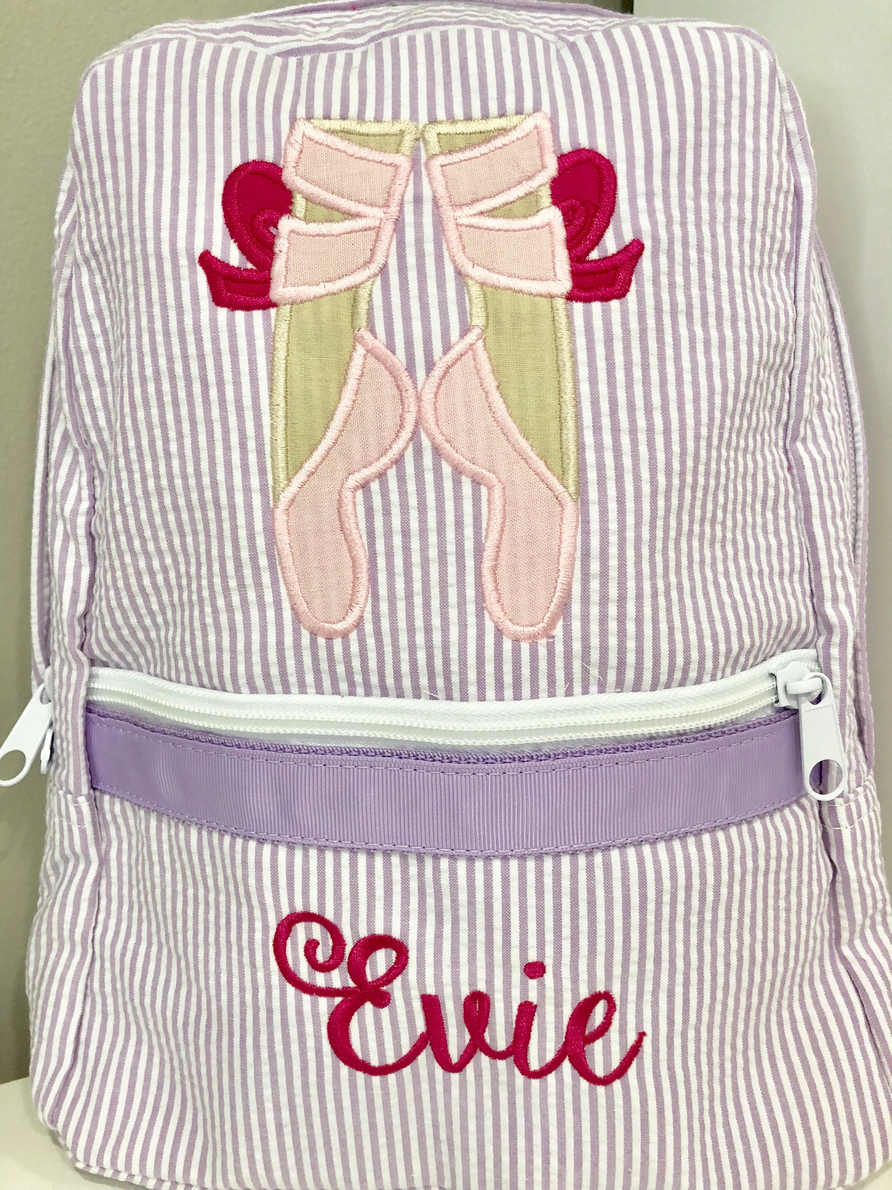 Ballet Shoes Seersucker Backpack