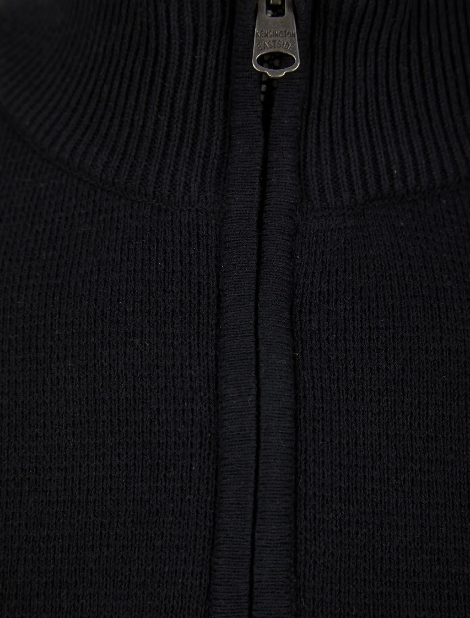 Barnsley Cotton Rich Half Zip Neck Knitted Jumper in Black - Kensington Eastside