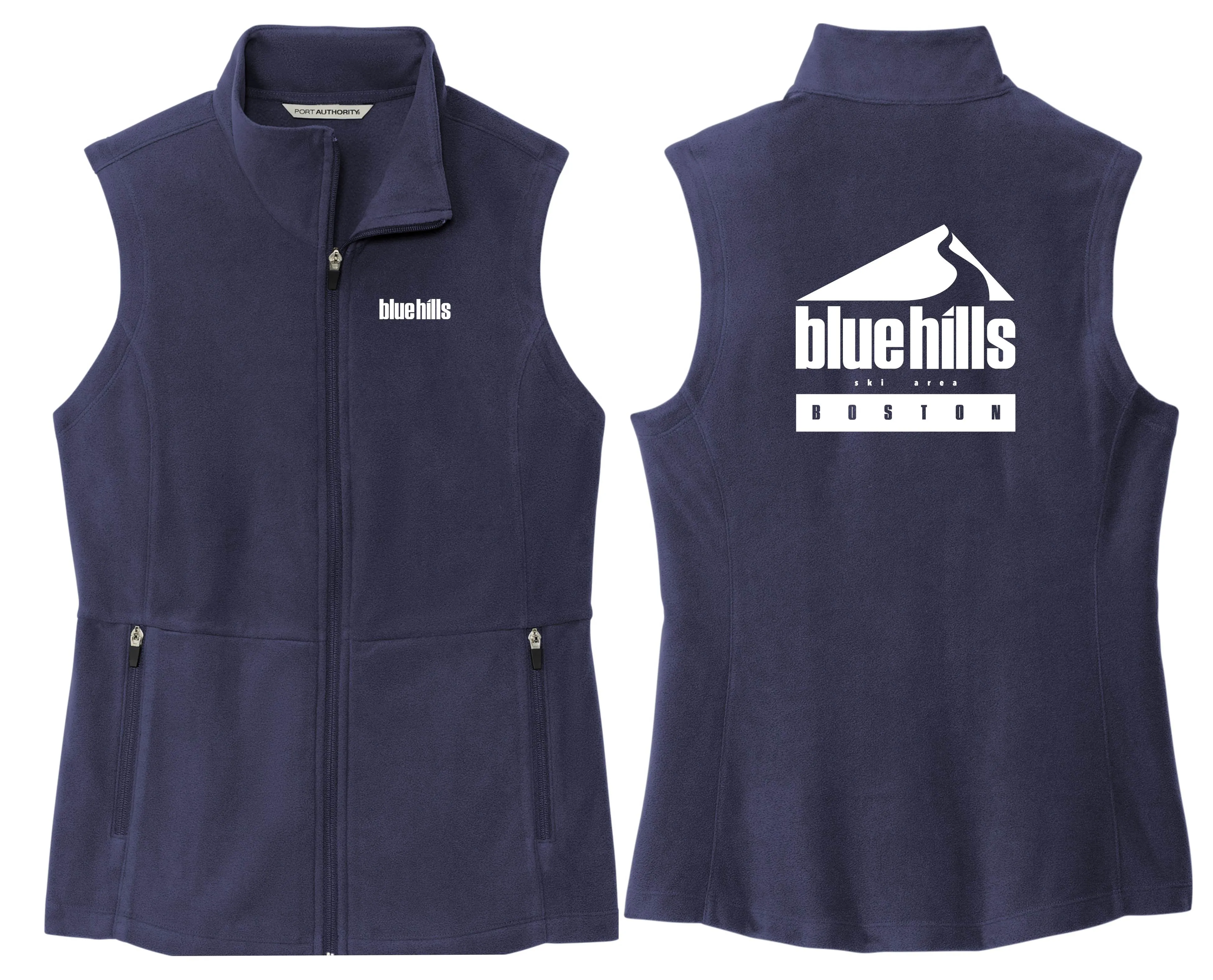 BHE - L152 - BLUE HILLS EMPLOYEE  NAVY Ladies MicroFleece Vest