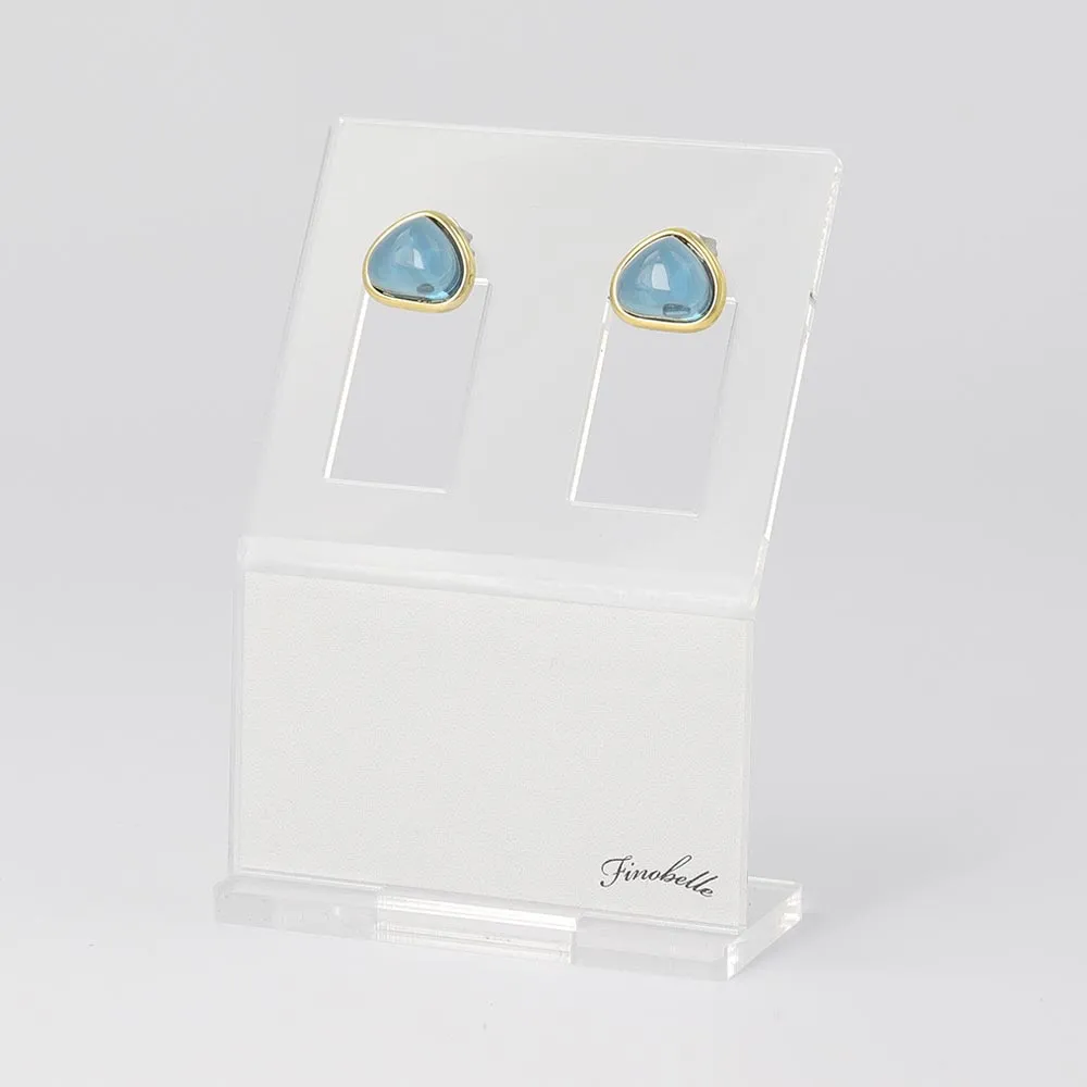 Blue Triangle Glass Jewel Studs