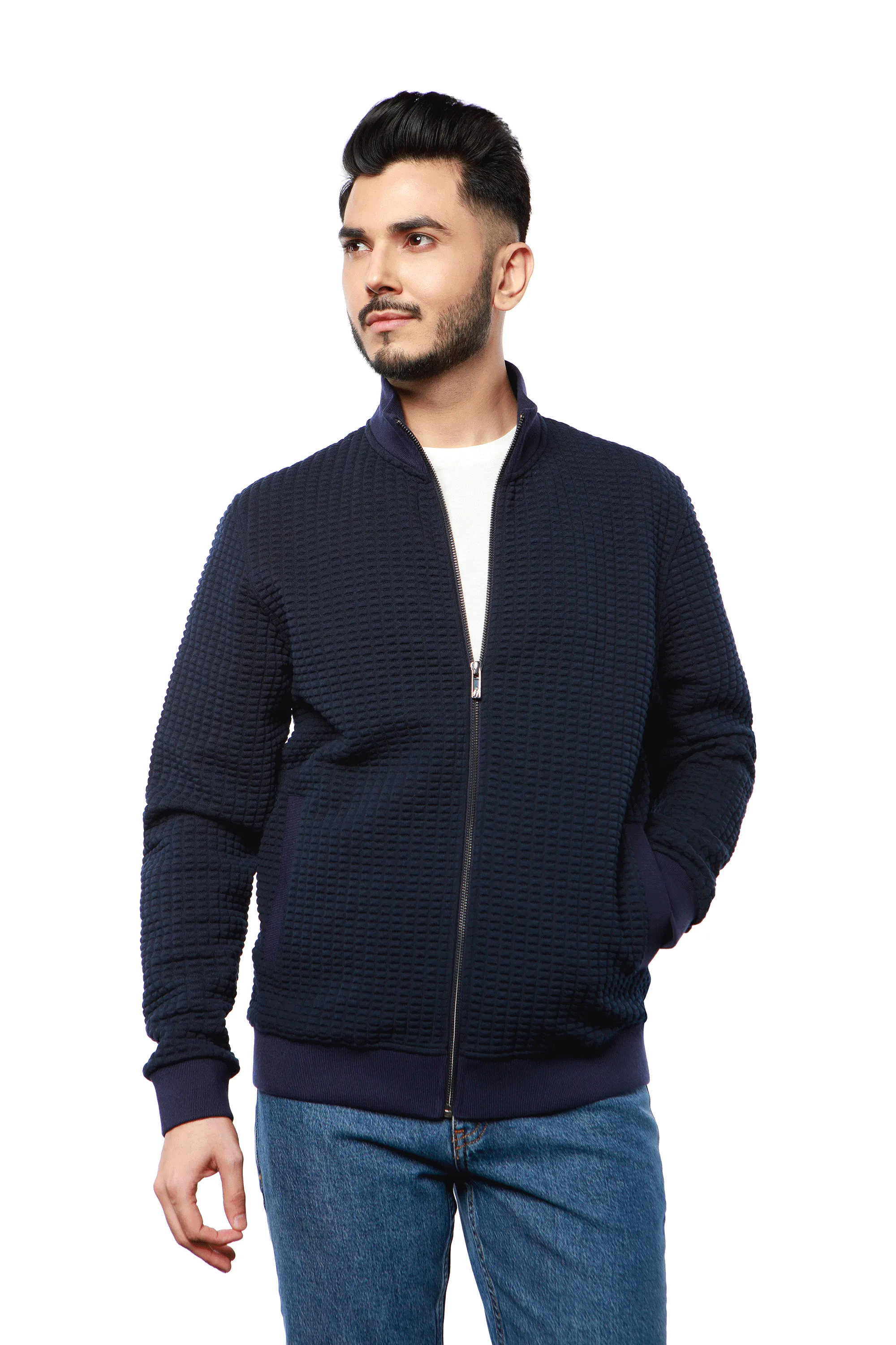 Brixton Navy Full Zip Sweater