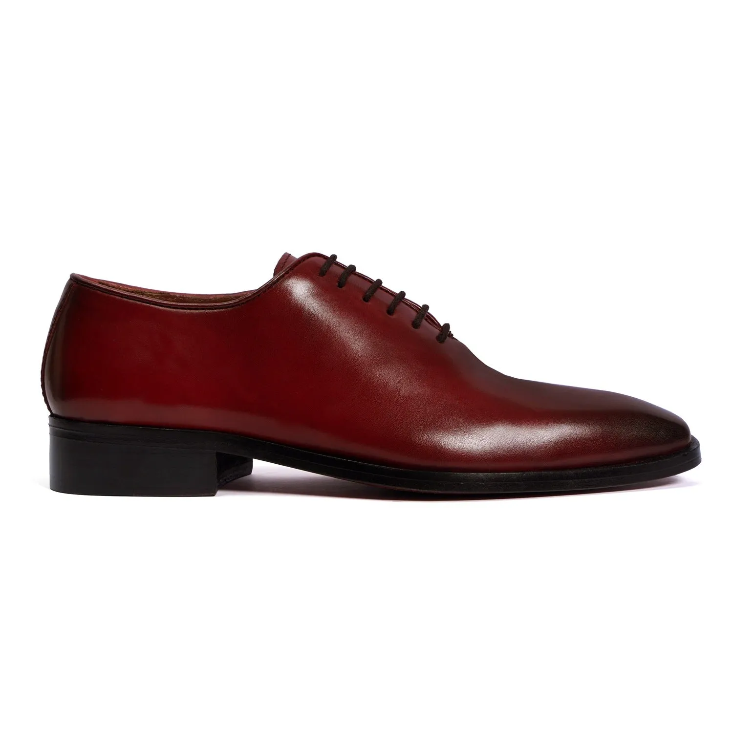 Burnished Wine Oxford Lace-Up Formal Shoes