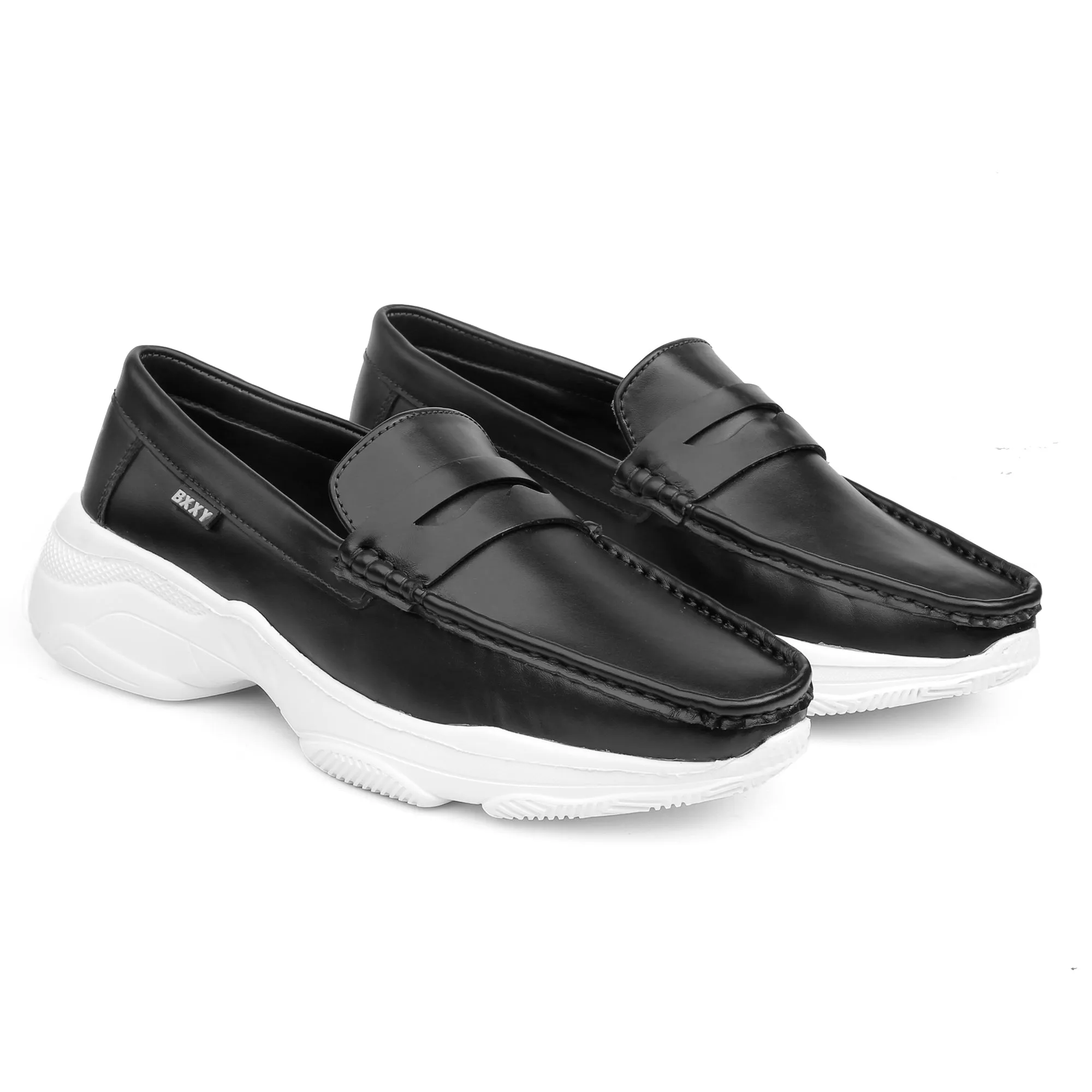 Bxxy's Vegan Leather Trendiest Checker Loafers for Men