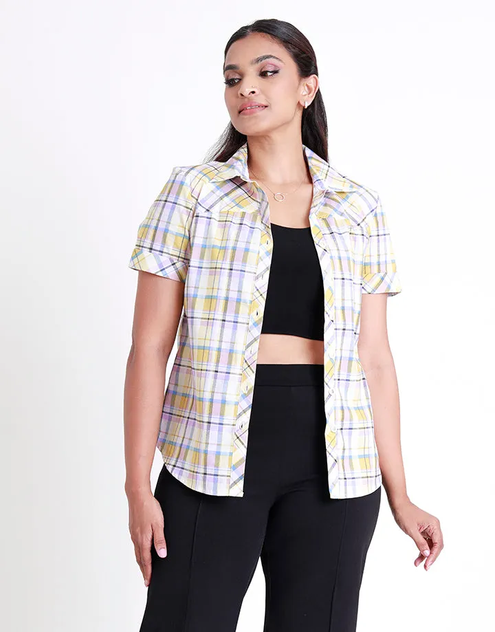 Checked Shirt with Short Sleeves