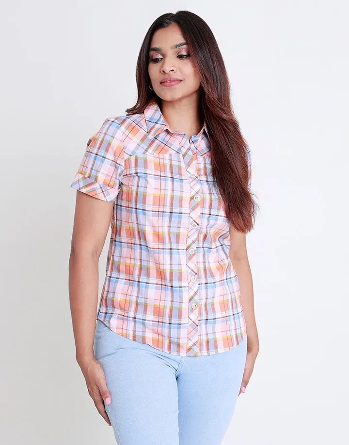 Checked Shirt with Short Sleeves