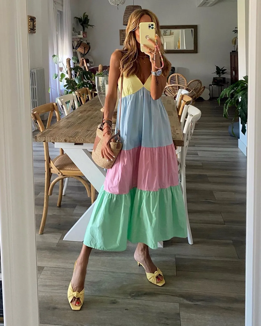 Color Me Pretty Ruffle Tiered Midi Dress