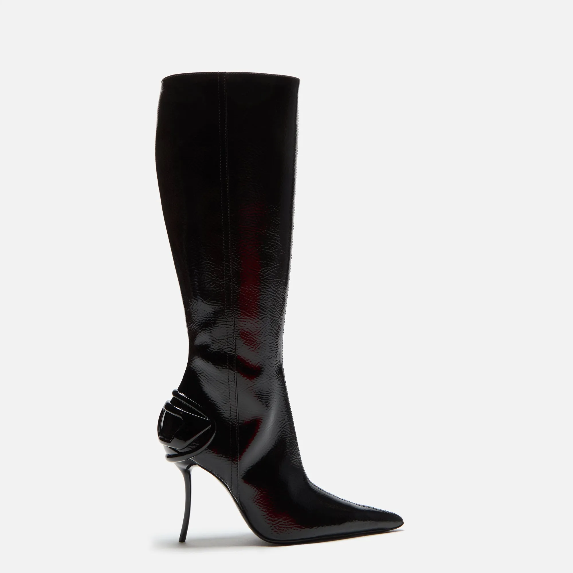 Diesel D-Ten & Half-Glossy Knee-High Boots - Naplak Black