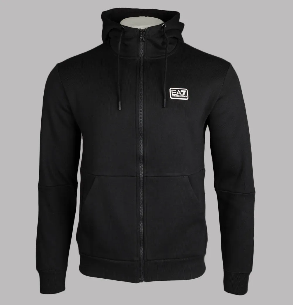 EA7 Core Identity Cotton Full Zip Up Sweatshirt Black