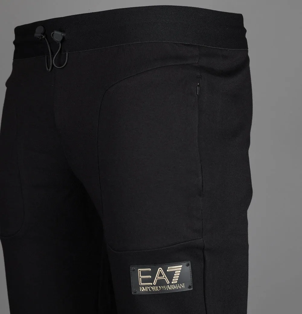 EA7 Gold Badge Logo Joggers Black