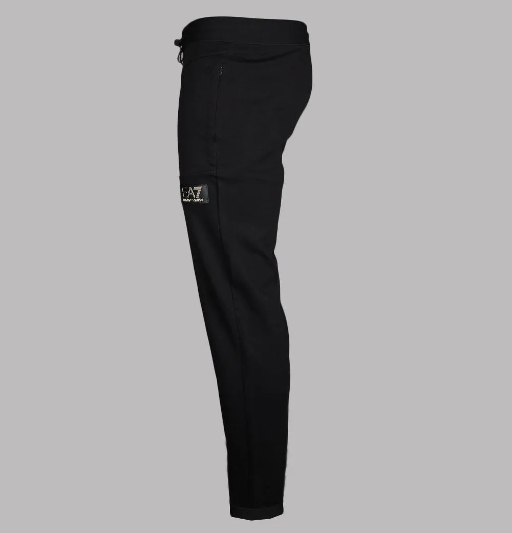 EA7 Gold Badge Logo Joggers Black