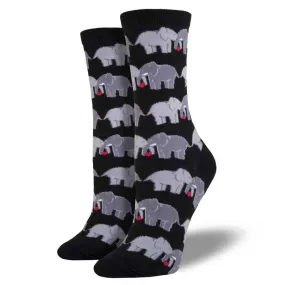 'Elephant Love' Women's printed socks