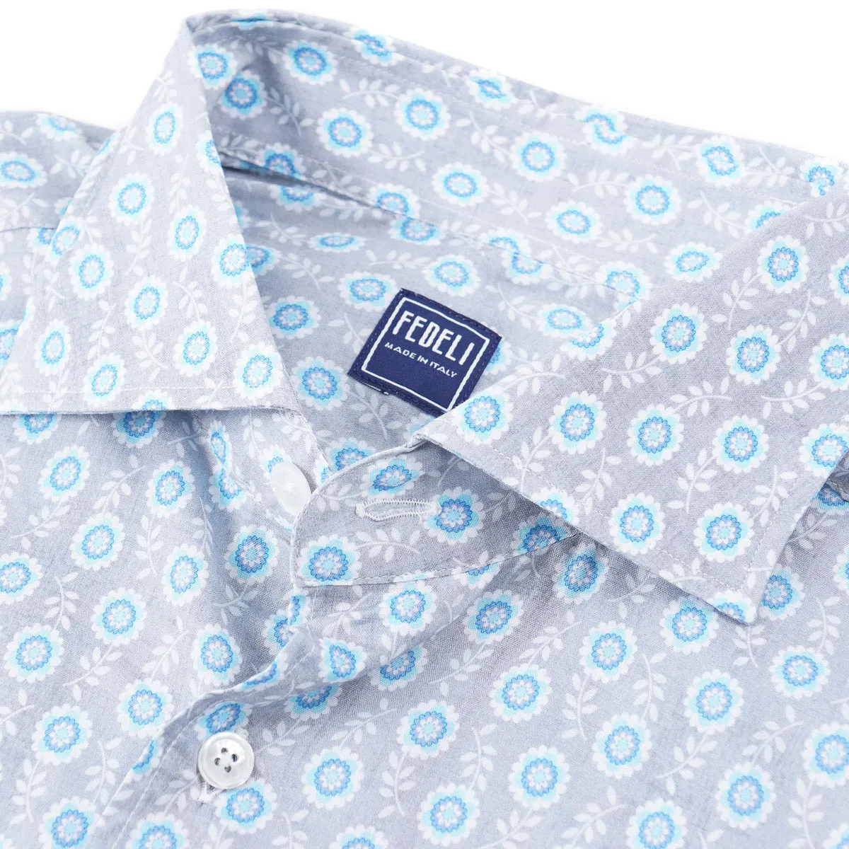 Fedeli Lightweight Printed Cotton Shirt