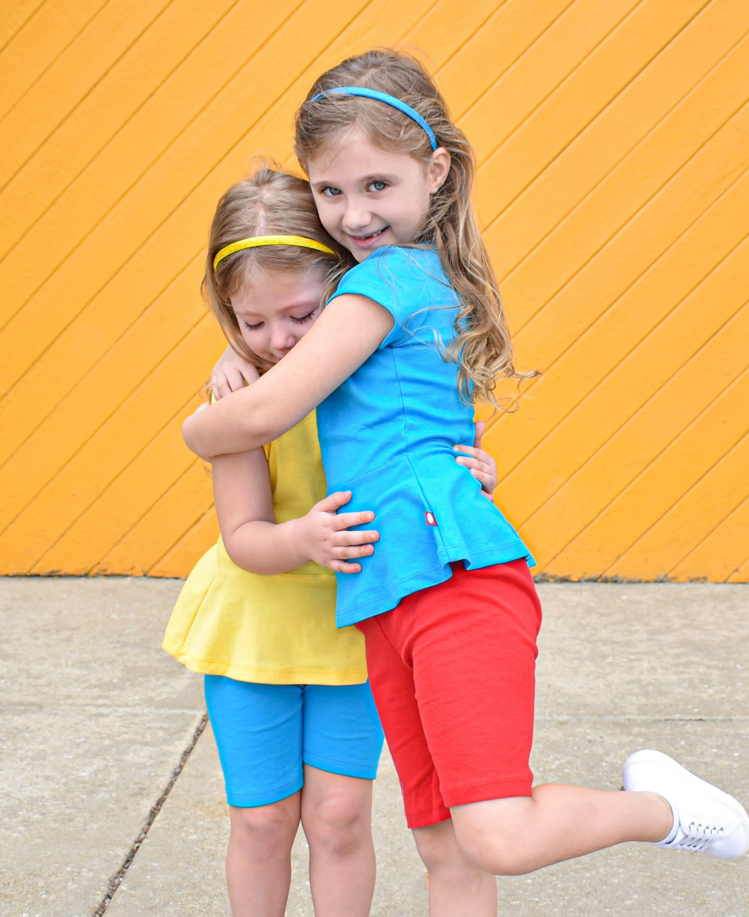 Girls Soft Cotton Long Bike Shorts | Turquoise