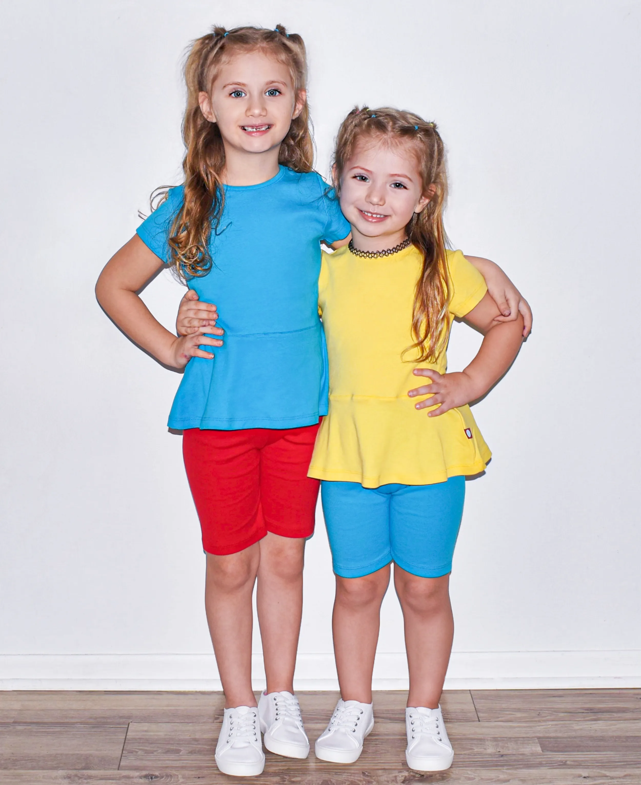 Girls Soft Cotton Long Bike Shorts | Turquoise