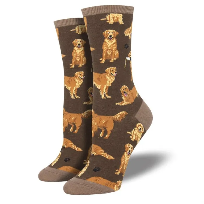 'Golden Retievers' Women's printed socks