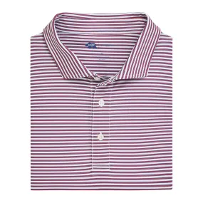 Guide Stripe Performance Pique Polo - Earth Red