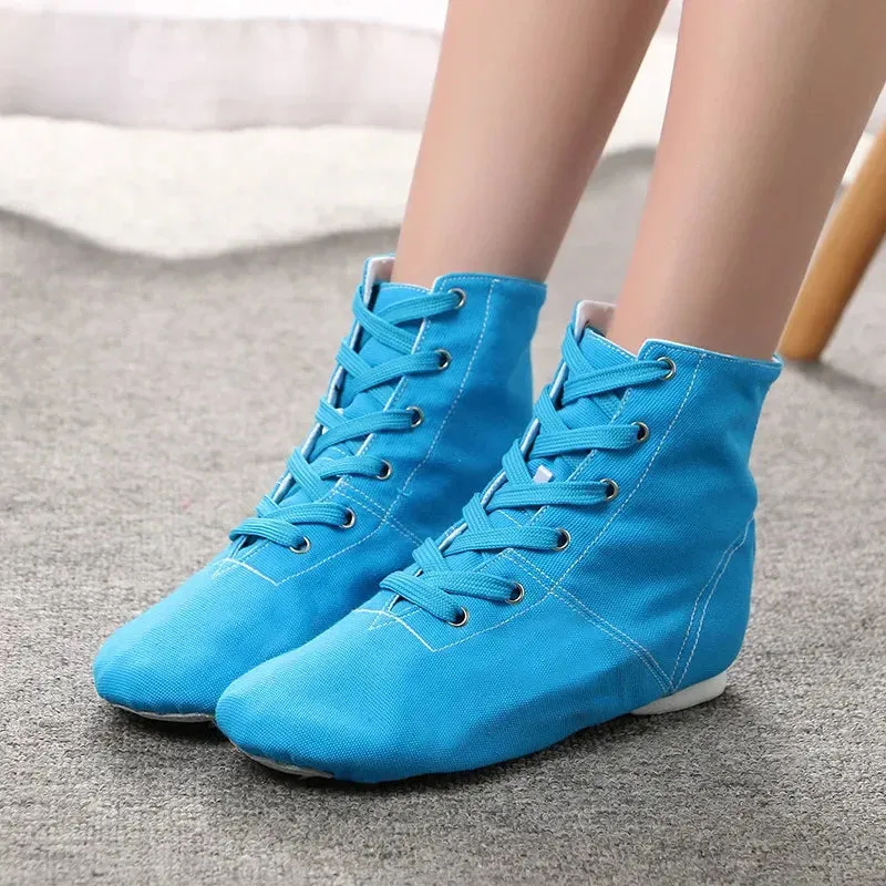 High-top Adult Children's Ballet Shoes Canvas Jazz Boots Soft-soled Dance Exercise Women's Modern Dance