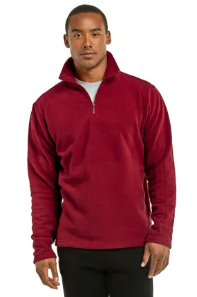 KNOCKER MEN'S POLAR FLEECE QUARTER PULLOVER (PF1000_BURG)