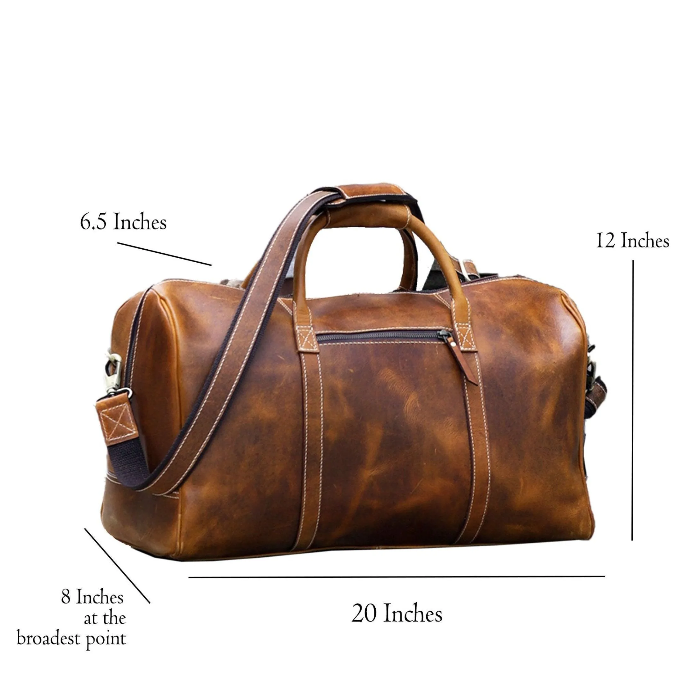 Leather Duffel Bag Travel Gym Sports Overnight Weekend cabin holdall by KomalC (Distressed Tan)