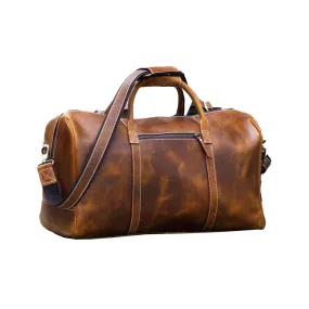 Leather Duffel Bag Travel Gym Sports Overnight Weekend cabin holdall by KomalC (Distressed Tan)