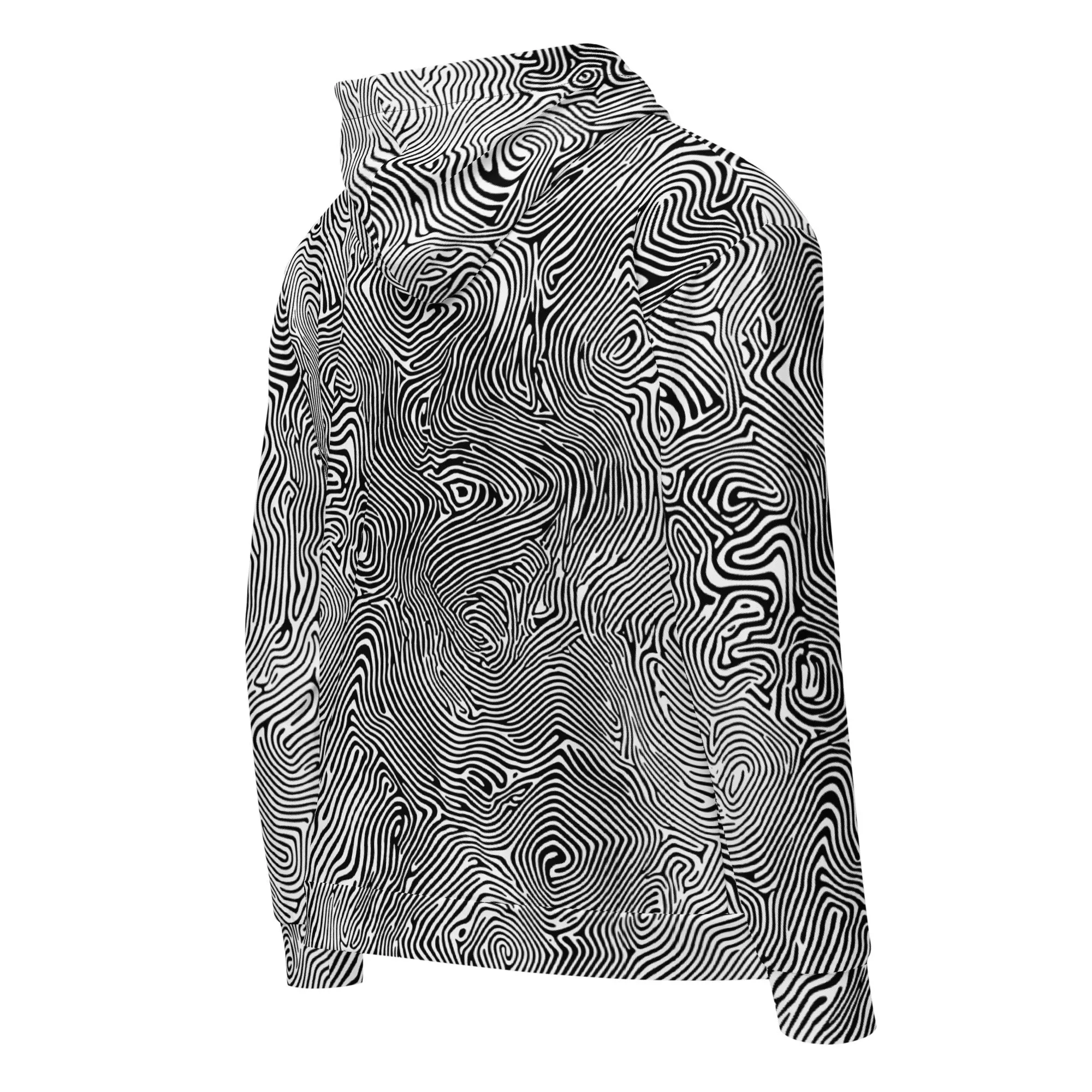 Line Art Optical Illusion Zip Up Hoodie