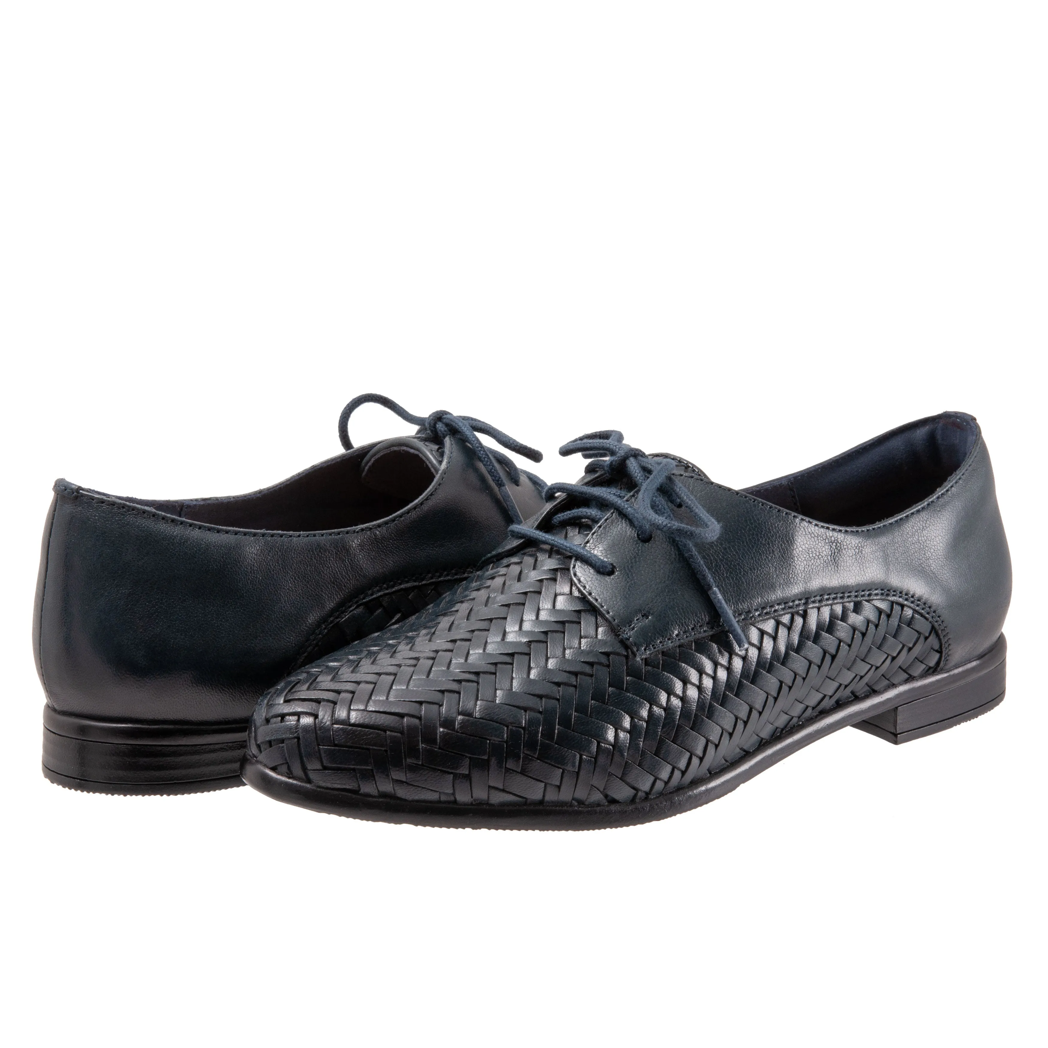 Lizzie Herringbone Navy Lace up Shoes