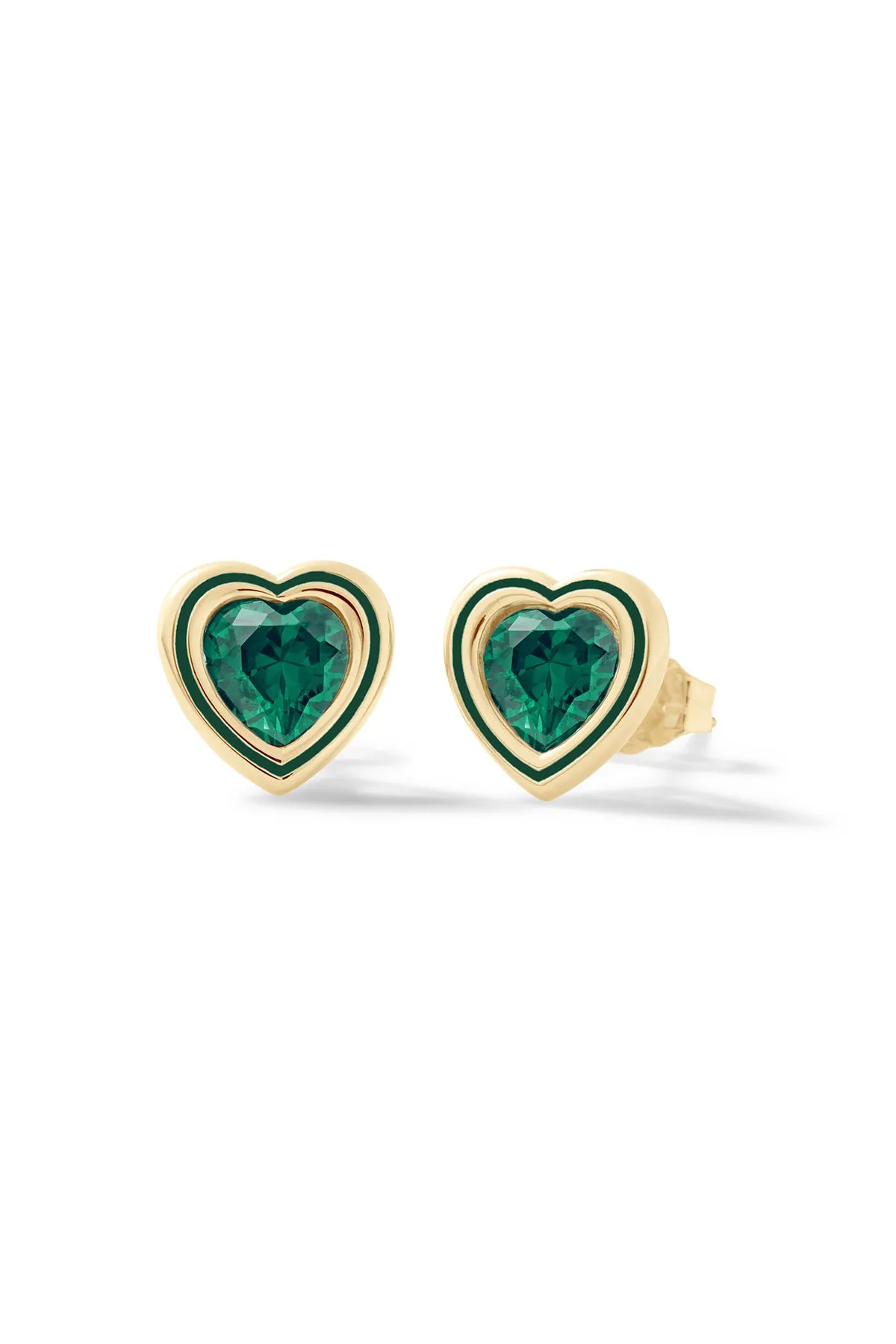 Madison Heart Bezel Stud Earrings