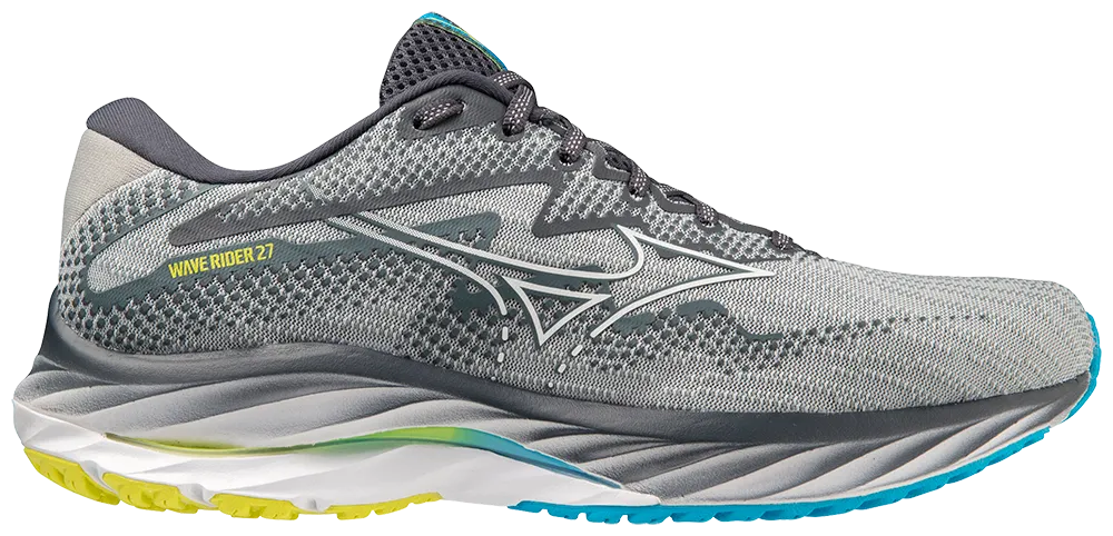 Mizuno Wave Rider 27 (D Width) - Pearl Blue/White/Bolt (Mens)