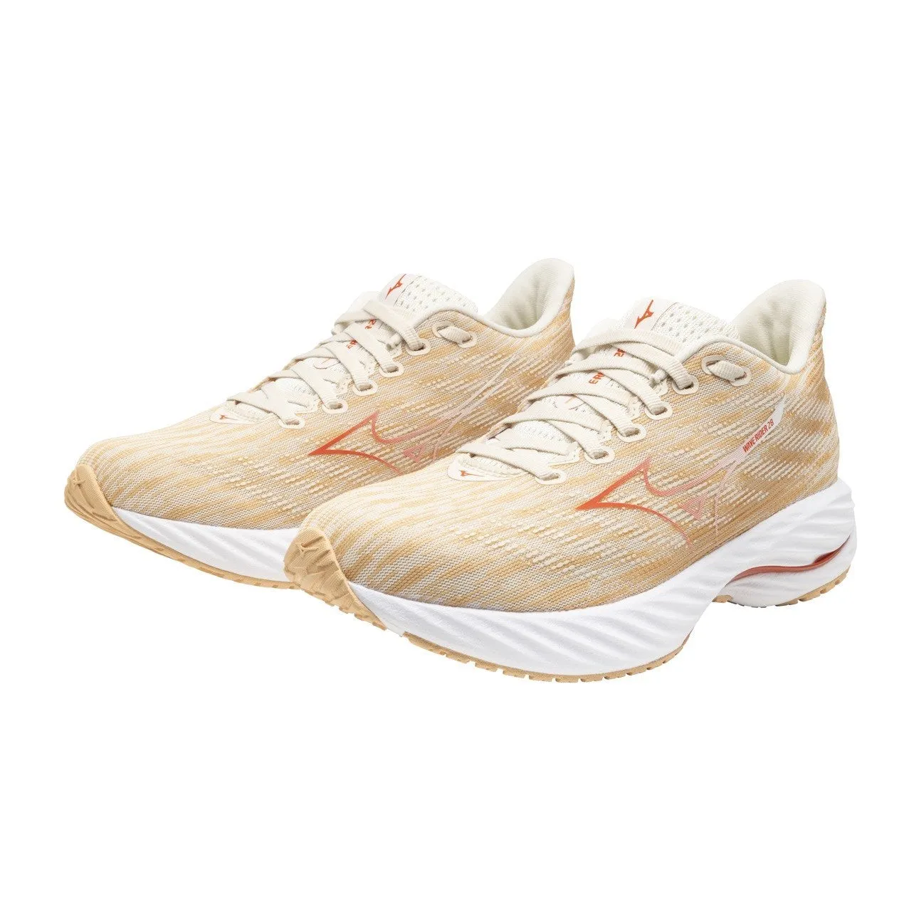 Mizuno Wave Rider 28 (B Width) - Pristine/Orange (Womens)