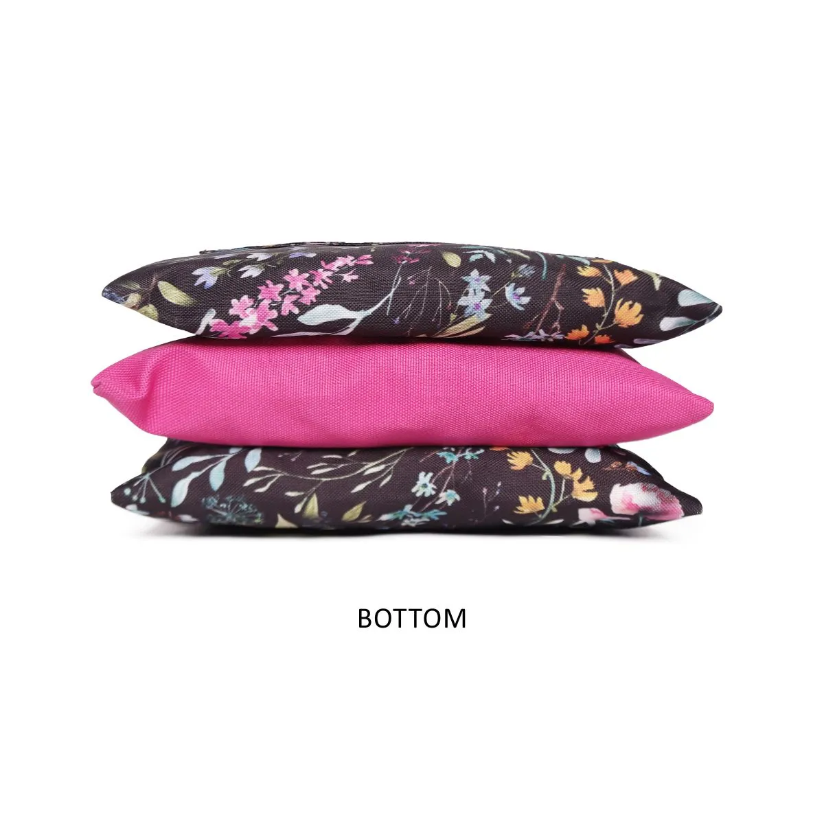 Multi Colour Flower Printed Makeup/Travel Pouch With Carry Handle