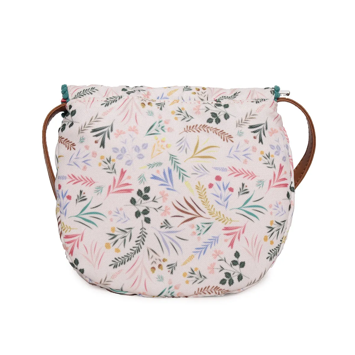 Polyester Fabric With Flap Crossbody Sling/Travel Pouch With  Pu Handle