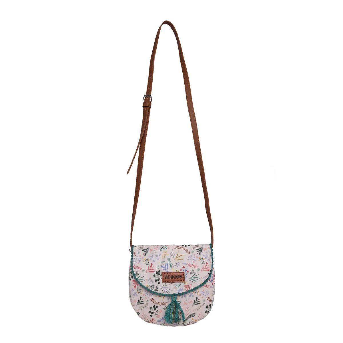 Polyester Fabric With Flap Crossbody Sling/Travel Pouch With  Pu Handle