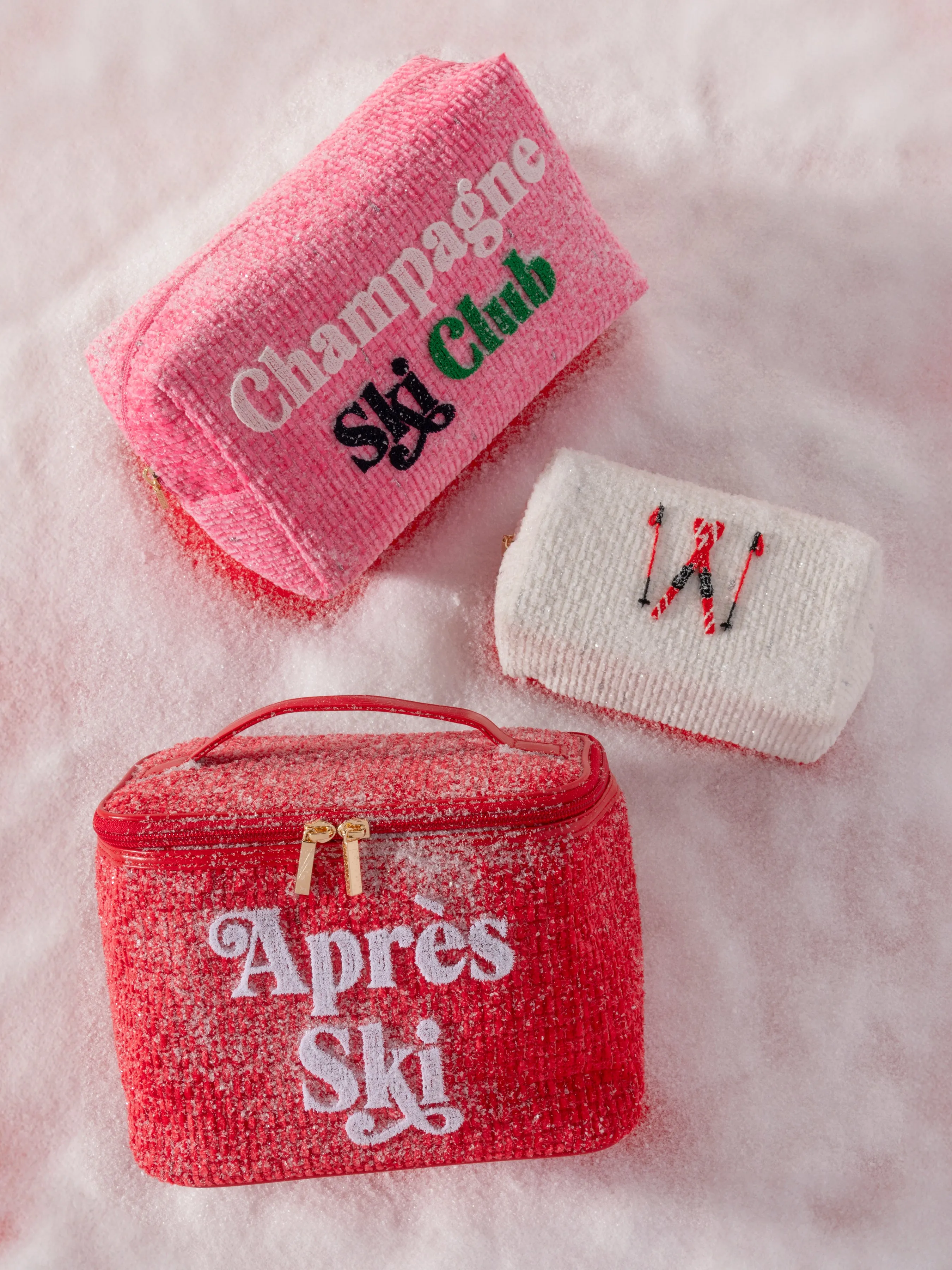 Shiraleah "Champagne Ski Club" Zip Pouch, Pink