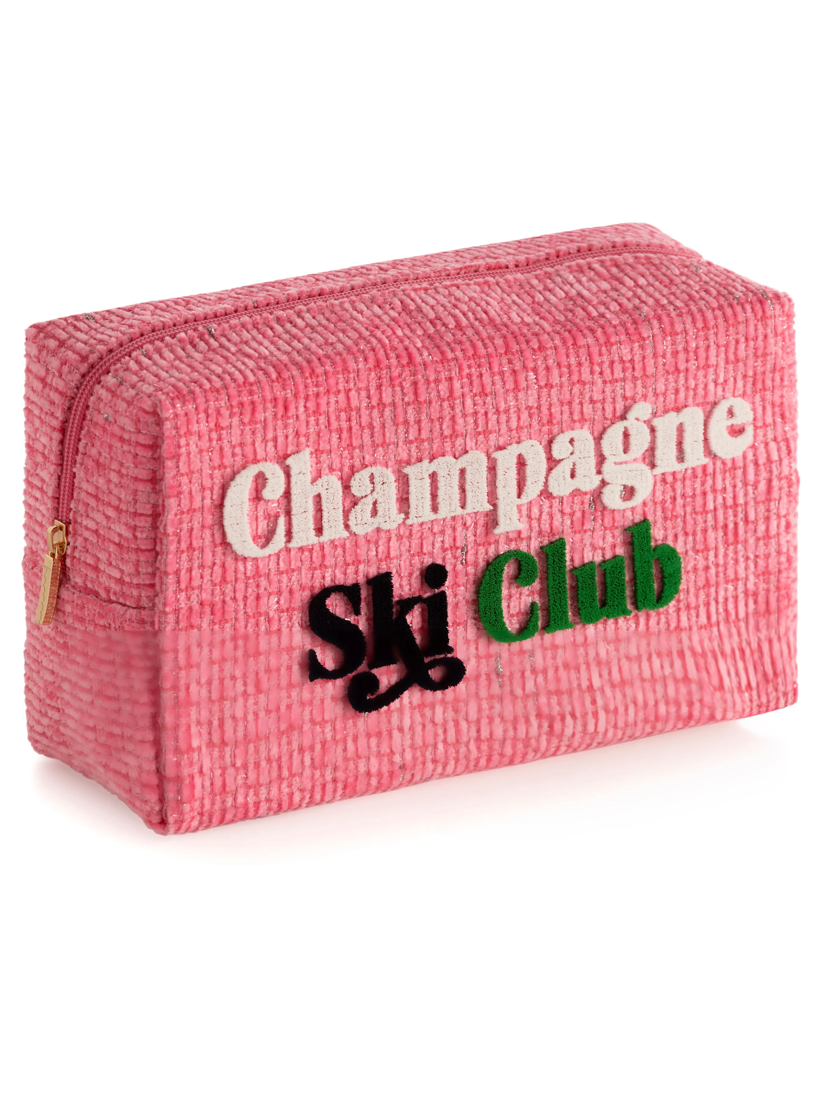 Shiraleah "Champagne Ski Club" Zip Pouch, Pink