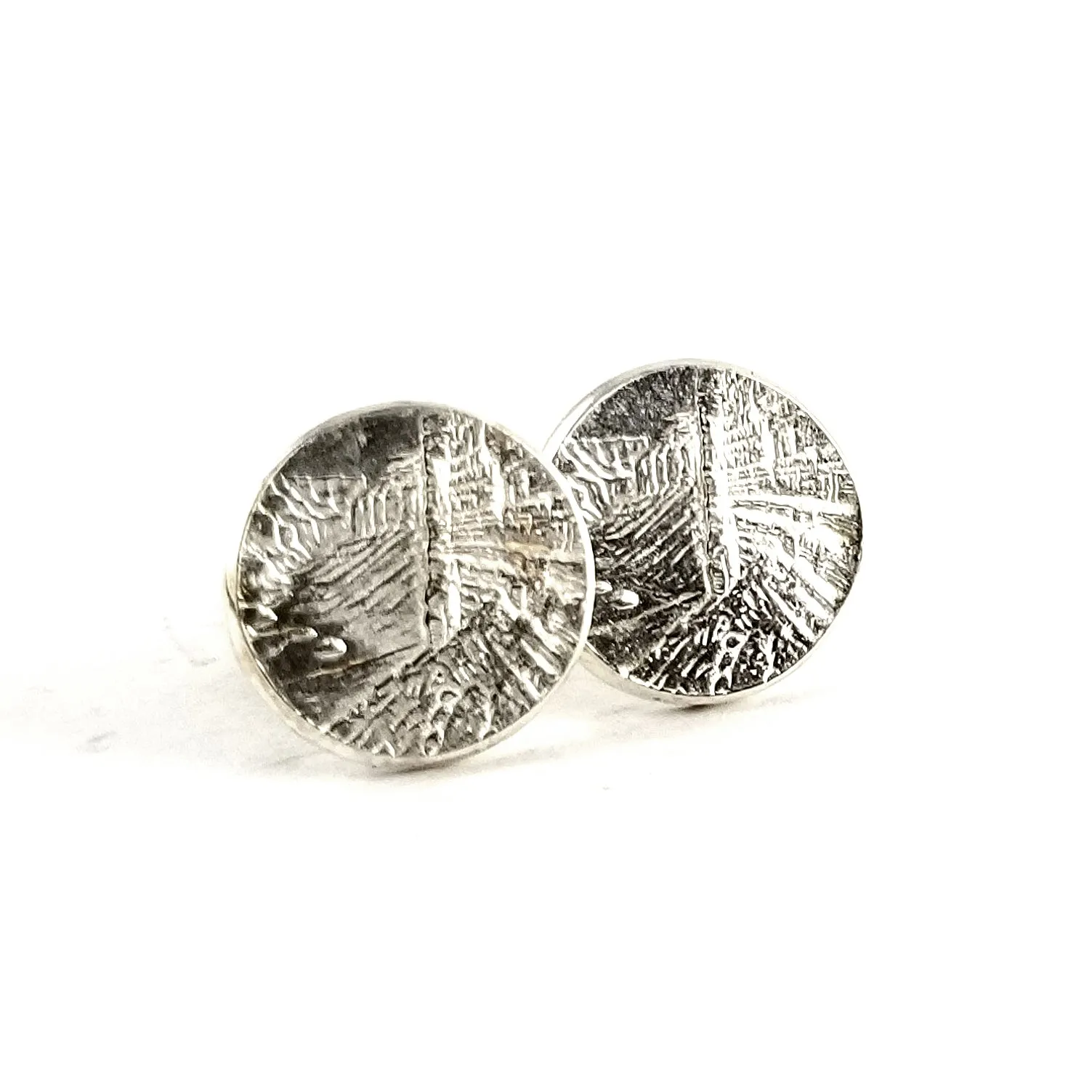 Silver Grand Canyon National Park Quarter Punch Out Stud Earrings